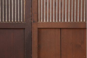 アンティーク建具　和製アンティーク　明治大正期　裏障子付き!和モダンな雰囲気の格子帯戸4枚セット(引き戸、建具)(R-037114)