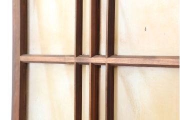 レトロ建具　昭和レトロ　昭和中期　シンプルさが魅力のガラス戸2枚セット(引き戸、建具)(R-037117)