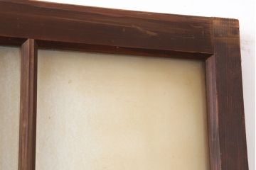 レトロ建具　昭和レトロ　昭和中期　シンプルさが魅力のガラス戸2枚セット(引き戸、建具)(R-037117)