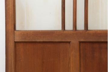 レトロ建具　昭和レトロ　昭和中期　シンプルさが魅力のガラス戸2枚セット(引き戸、建具)(R-037117)
