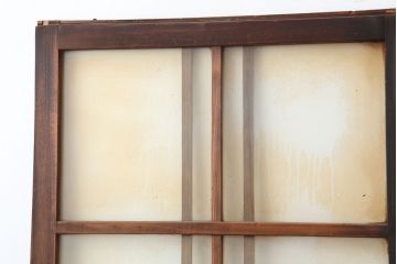 レトロ建具　昭和レトロ　昭和中期　シンプルさが魅力のガラス戸2枚セット(引き戸、建具)(R-037117)