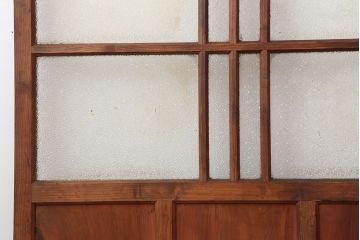 レトロ建具　昭和レトロ　昭和初期　幅広いテイストとマッチするシンプルなガラス戸2枚セット(引き戸、建具)(R-037118)
