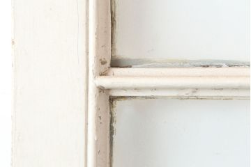 アンティーク建具　フランスアンティーク　ガラス入り　素朴な風合いのホワイトペイントが素敵な木製ドア(扉、建具)(R-037119)