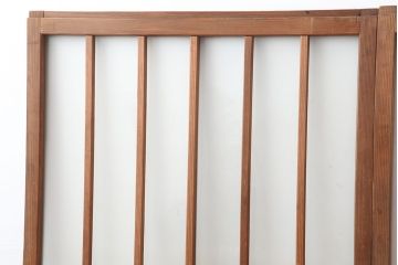 アンティーク建具　和製アンティーク　大正期　縦桟が入ったシンプルな木製フレームのガラス戸2枚セット(窓、引き戸)(R-037121)
