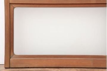 アンティーク建具　和製アンティーク　大正期　縦桟が入ったシンプルな木製フレームのガラス戸2枚セット(窓、引き戸)(R-037121)