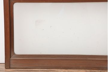 アンティーク建具　和製アンティーク　大正期　縦桟が入ったシンプルな木製フレームのガラス戸2枚セット(窓、引き戸)(R-037121)