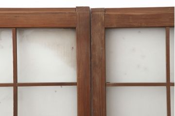アンティーク家具　和製アンティーク　昭和初期　レトロスタイルにおすすめのガラス戸2枚セット(窓、引き戸、建具)(R-037122)