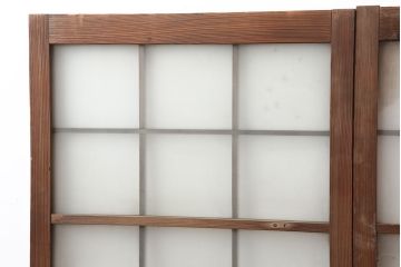 アンティーク家具　和製アンティーク　昭和初期　レトロスタイルにおすすめのガラス戸2枚セット(窓、引き戸、建具)(R-037122)
