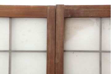 アンティーク家具　和製アンティーク　昭和初期　レトロスタイルにおすすめのガラス戸2枚セット(窓、引き戸、建具)(R-037122)