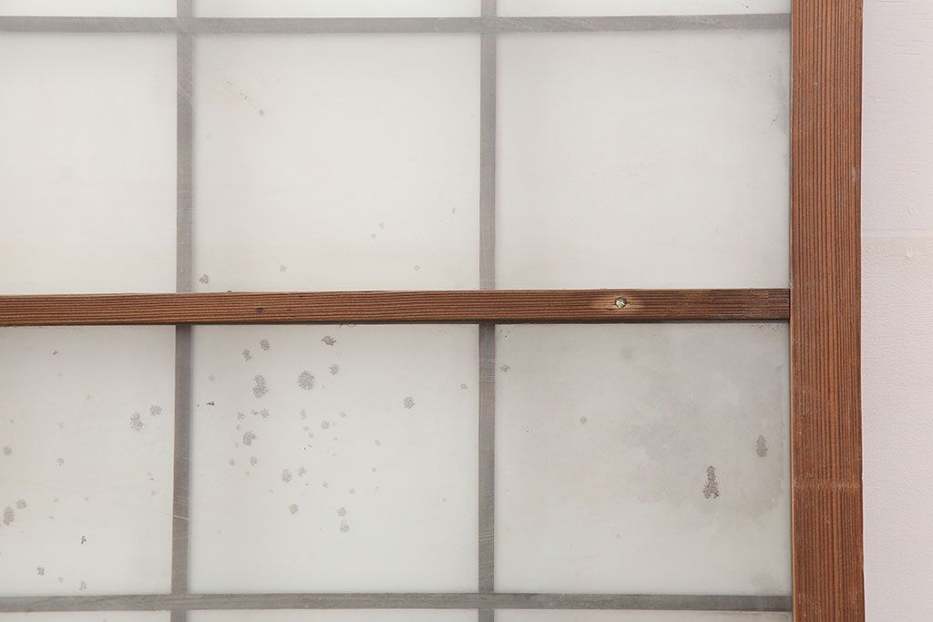 アンティーク家具　和製アンティーク　昭和初期　レトロスタイルにおすすめのガラス戸2枚セット(窓、引き戸、建具)(R-037122)