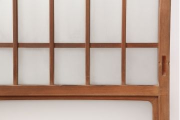 レトロ建具　昭和レトロ　昭和初期　懐かしい雰囲気のガラス戸2枚セット(窓、引き戸)(R-037123)