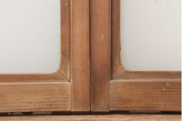 レトロ建具　昭和レトロ　昭和初期　懐かしい雰囲気のガラス戸2枚セット(窓、引き戸)(R-037123)