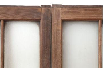 レトロ建具　昭和レトロ　昭和初期　シックなインテリアに馴染むガラス戸2枚セット(窓、引き戸、建具)(R-037124)