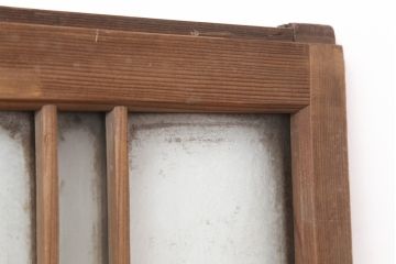 レトロ建具　昭和レトロ　昭和初期　シックなインテリアに馴染むガラス戸2枚セット(窓、引き戸、建具)(R-037124)
