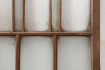 レトロ建具　昭和レトロ　昭和初期　シックなインテリアに馴染むガラス戸2枚セット(窓、引き戸、建具)(R-037124)