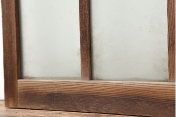 レトロ建具　昭和レトロ　昭和初期　シックなインテリアに馴染むガラス戸2枚セット(窓、引き戸、建具)(R-037124)
