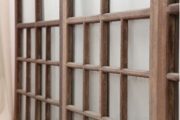 アンティーク建具　レトロな雰囲気漂うガラス戸4枚セット(窓、引き戸)(R-037125)