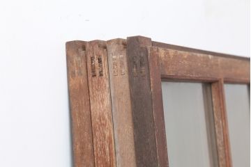 アンティーク建具　レトロな雰囲気漂うガラス戸4枚セット(窓、引き戸)(R-037125)