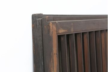 レトロ建具　昭和レトロ　昭和初期　帯ガラス入り格子戸2枚セット(窓、引き戸)(R-037126)