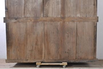 アンティーク家具　和製アンティーク　関西系　ガラス引き戸の重ね水屋箪笥キャビネット(食器棚、収納棚)(R-037131)