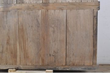 アンティーク家具　和製アンティーク　関西系　ガラス引き戸の重ね水屋箪笥キャビネット(食器棚、収納棚)(R-037131)