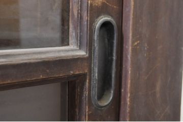 アンティーク家具　和製アンティーク　関西系　ガラス引き戸のサイドボード(食器棚、収納棚)(R-037132)