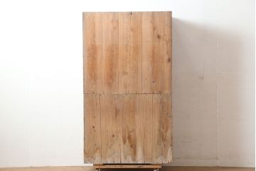 アンティーク家具　昭和初期　組子入り　前面ヒノキ材・欅(ケヤキ)材　和レトロな雰囲気が魅力の茶箪笥(関東水屋箪笥、重ね箪笥、水屋箪笥、キャビネット、収納棚)(R-037134)