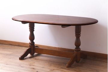 中古　ビンテージ家具　柏木工　ブナ材　温もりと気品が織り交じるダイニングテーブル(4人掛け、机)(R-037138)