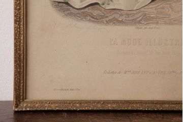 フランスアンティーク雑貨　La Mode Illustree　ファッションイラスト　アートフレーム(絵、ディスプレイ雑貨)(R-037142)