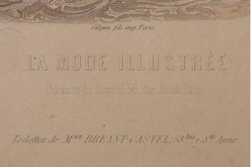 フランスアンティーク雑貨　La Mode Illustree　ファッションイラスト　アートフレーム(絵、ディスプレイ雑貨)(R-037142)