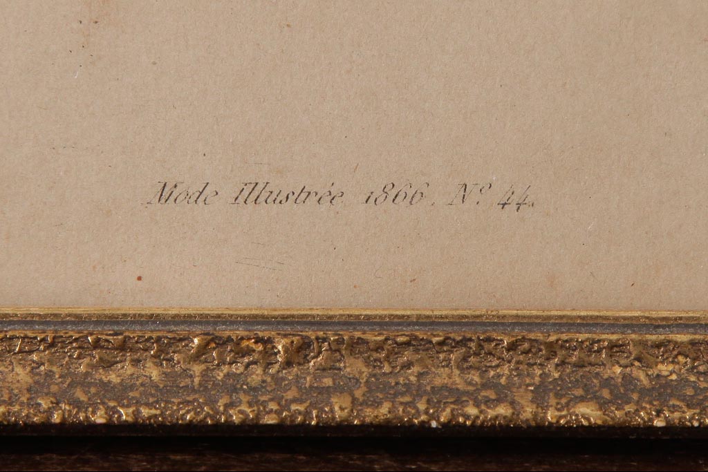 フランスアンティーク雑貨　La Mode Illustree　ファッションイラスト　アートフレーム(絵、ディスプレイ雑貨)(R-037142)