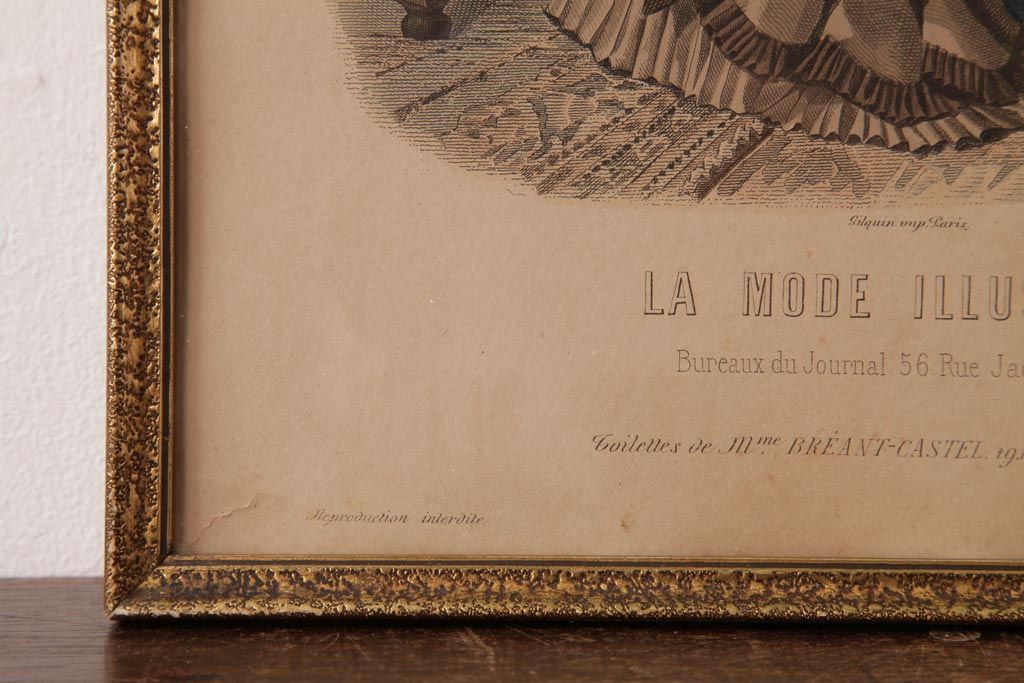 【美品】アンティーク LA MODE ILLUSTRÉE 黒フレーム[3673] LA MODE ILLUSTREE ファッションプレートブック - 薔薇と天使の