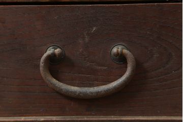 アンティーク家具　前面ケヤキ材・ヒノキ材　透かしの意匠が目をひく水屋箪笥サイドボード(テレビ台、収納棚)(R-037147)