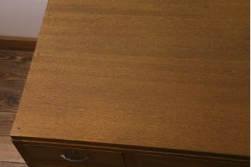 レトロ家具　昭和中期　広々使える両袖デスク(ワークデスク、在宅ワーク、在宅用、両袖机)(R-037167)