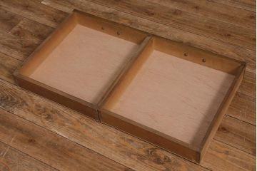 和製アンティーク　栓材　昭和中期　栓材の細やかな杢目が味わい深い平机(ワークデスク、机、在宅ワーク、在宅用)(R-037168)