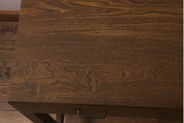 和製アンティーク　栓材　昭和中期　栓材の細やかな杢目が味わい深い平机(ワークデスク、机、在宅ワーク、在宅用)(R-037168)