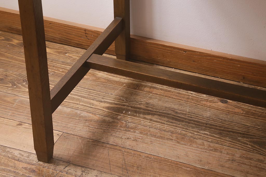 和製アンティーク　栓材　昭和中期　栓材の細やかな杢目が味わい深い平机(ワークデスク、机、在宅ワーク、在宅用)(R-037168)