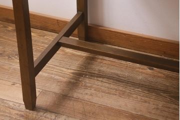 和製アンティーク　栓材　昭和中期　栓材の細やかな杢目が味わい深い平机(ワークデスク、机、在宅ワーク、在宅用)(R-037168)