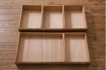 レトロ家具　ナラ材　シンプルで懐かしい片袖デスク(ワークデスク、在宅ワーク、在宅用、片袖机)(R-037169)