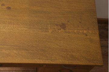 レトロ家具　ナラ材　シンプルで懐かしい片袖デスク(ワークデスク、在宅ワーク、在宅用、片袖机)(R-037169)