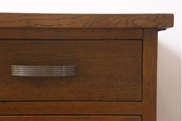 レトロ家具　ナラ材　シンプルで懐かしい片袖デスク(ワークデスク、在宅ワーク、在宅用、片袖机)(R-037169)