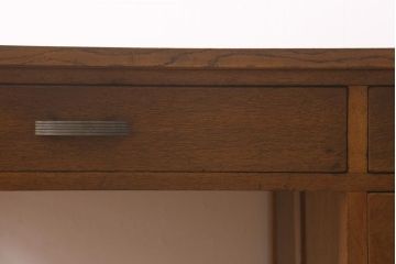 レトロ家具　ナラ材　シンプルで懐かしい片袖デスク(ワークデスク、在宅ワーク、在宅用、片袖机)(R-037169)