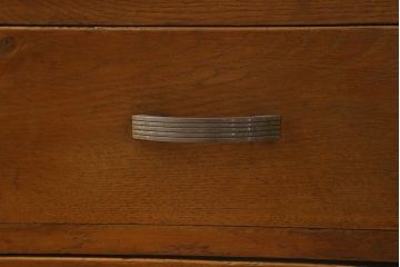 レトロ家具　ナラ材　シンプルで懐かしい片袖デスク(ワークデスク、在宅ワーク、在宅用、片袖机)(R-037169)