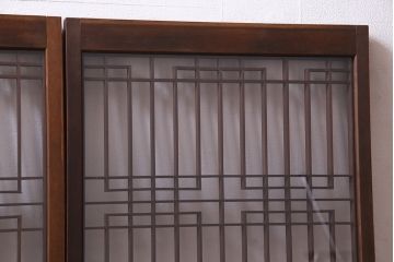 アンティーク家具　ラフジュ工房オリジナル　古建具リメイク　組子の引き戸がお洒落なキャビネット(書院戸、収納棚)