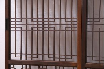 アンティーク家具　ラフジュ工房オリジナル　古建具リメイク　組子の引き戸がお洒落なキャビネット(書院戸、収納棚)