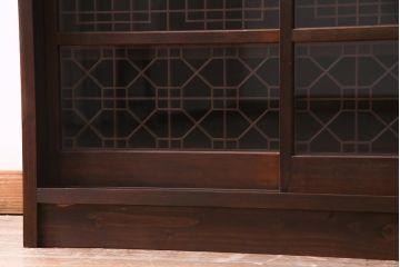 アンティーク家具　ラフジュ工房オリジナル　古建具リメイク　組子の引き戸がお洒落なキャビネット(書院戸、収納棚)