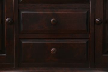 中古　北海道民芸家具　リメイク　天然御影石　淡いピンクのタイルトップがお洒落なサイドボード(カウンター、収納棚)(R-037172)