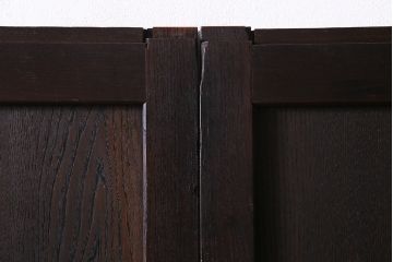 アンティーク建具　明治期　ケヤキ材・栗材　しっとりとした雰囲気漂う上手物の板戸2枚セット(建具、引き戸)