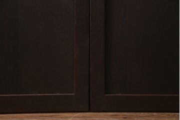アンティーク建具　明治期　ケヤキ材・栗材　しっとりとした雰囲気漂う上手物の板戸2枚セット(建具、引き戸)