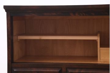 中古　リメイク　北海道民芸　モールガラスがアクセントになったローボード(テレビ台、収納棚、サイドボード)